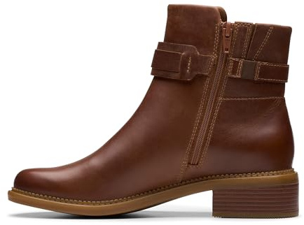 Clarks Premium Maye Bella - Botas de moda para mujer, cuero bronceado, talla 35, marrón (Tan Leather), 38 EU