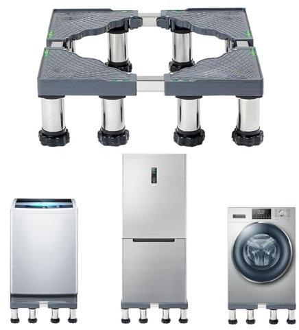 YiHYSj Base per Lavatrice con 8 Piedi Base Regolabile per Asciugatrici Telaio Intermedio Universale per mobili per carichi Pesanti Lavatrice Frigorifero e Asciugatrici (Altezza:14-17cm)