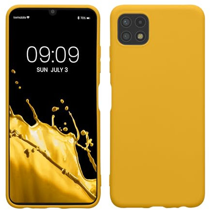 kwmobile Case Compatible with Samsung Galaxy A22 5G Case - Soft Slim Protective TPU Silicone Cover - Honey Yellow