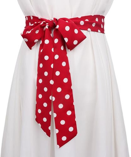 WASTEBIN Vielseitige Krawatte Mit Punktmuster Für Erwachsene/Taillengürtel/dünner Schal Für Einheitliche Schicke Krawatte Passt Zu Einer Einfachen Eleganten Damenkrawatte