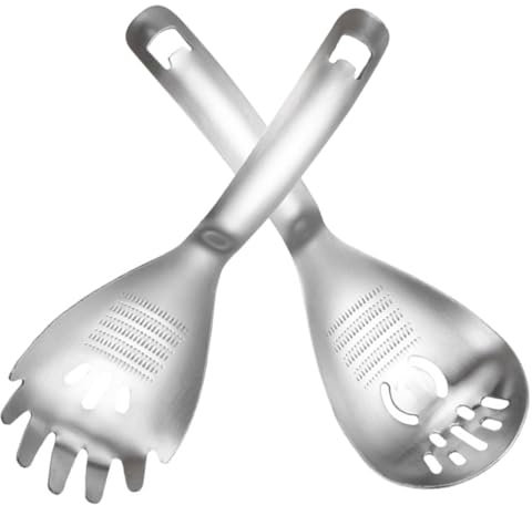 GLEAVI 2 pezzi Cucchiaio Scolapasta in Acciaio Inossidabile Utensile Multifunzionale per Schiacciare e Grattugiare Facile da e Utilizzare per Cucina e Preparazioni Gourmet