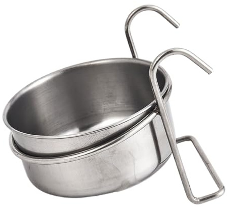 Fukamou Bol à Nourriture pour Oiseaux, Coupelles d'Alimentation Efficaces Pour Oiseaux, Gamelle D'eau Suspendue En Acier Inoxydable Anti-Renversement Pour Perruche Et Perruche Calopsitte À L'intérieur
