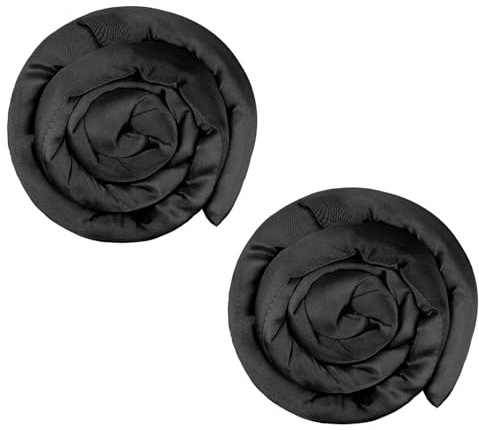 RIVIEVAL Élastique en spirale pour dreadlocks, attache flexible pour cheveux épais et bouclés, accessoires pour dreadlocks 25 pouces pour femmes et hommes (2 pièces - noir)
