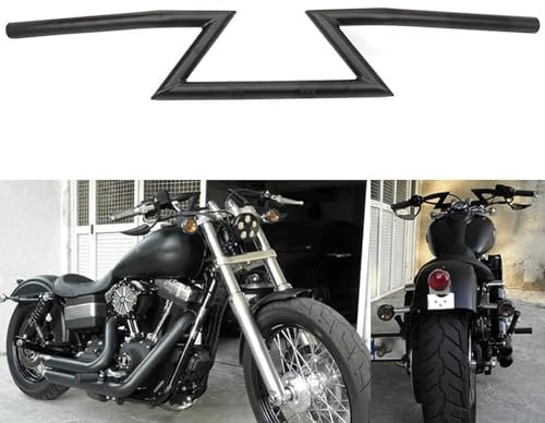 JFG RACING 7/8 22 MM Lenker Z Lenker Universal Für Sportster Cruiser XL 883 1200 Custom Chopper Softail Dyna Street Bob, Schwarz