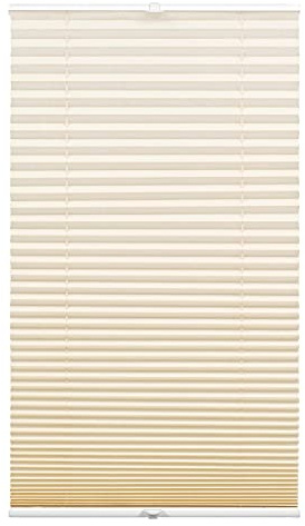GARDINIA Plissee Concept Tageslicht, Blickdichtes Faltrollo, Alle Montage-Teile inklusive, EASYFIX Plissee verspannt mit Zwei Bedienschienen, Beige, 40 x 130 cm (BxH)