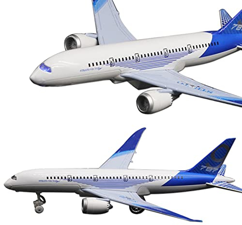 OTONOPI Airplane Toys Bump and Go Airlines Die Cast Metal Model Plane Toy with Lights and Sounds for Kids Blue