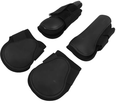 Cyrank Guêtres De Tendon De Cheval Ouvertes à l'avant/Boulet pour Cheval, 4 Pièces De Jambières Avant Arrière pour Cheval(M)