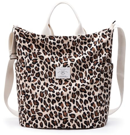 KALIDI Corduroy Hobo Bag Totes Bag Handbag Crossbody Bag Large Capacity Shoulder Bags with Zipper for Women Ladies Girls School,College,Shopping,Work