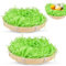 FGen 2 Panier de Pâques Tressé, Paniers de Pâques avec de L'herbe Verte, Panier pour œufs de Pâques, 100g de Papier Déchiqueté Lafite, Décoration de Pâques pour Emballage Cadeau et Remplissage