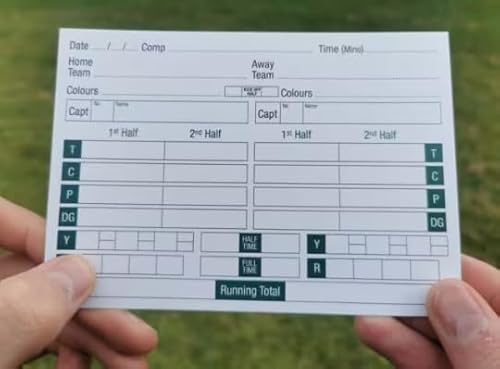 Austin Commerce Rugby Referee Score Cards Cautions & Dismissals Match Notes – Double Sided (40)