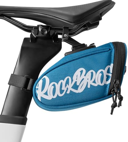 ROCKBROS Borsa Sottosella Bici, Borsa da Sella Piccolo per Bicicletta 0,8L Portatile Riflettenti Ultra-leggera Installazione Facile per Bici da Strada, Mountain Bike, Gravel, MTB, Blu
