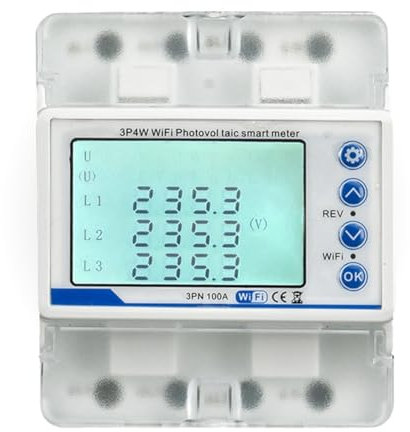 Nettoppo Contatore KWh Bidirezionale Intelligente Tuya WiFi Trifase 380 V 100 A. Protezione da Sovratensione Relè Interruttore Limite di Corrente Durevole Facile Installazione