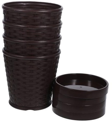 JOINPAYA 4juegos Maceta para Suculentas De Plástico con Bandeja Macetas De Jardín para Plantas De Interior De Contenedores para Suculentas para y Terrazas