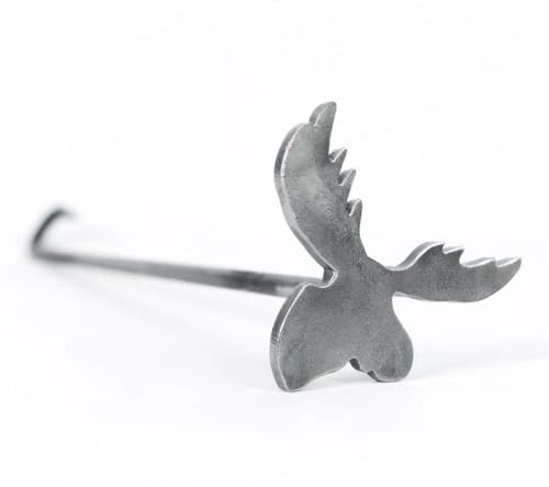 Moose Head Brand Iron - Ferro da branding da 10,2 cm, ferri da stiro personalizzati in legno con animali, strumento di stampaggio per bruciatura fai da te per artigianato, regali di marca per la