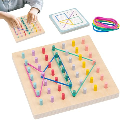 Juego de encastres con Clavijas y Tabla, geométrico para niños, Actividad educativa con Base, para niños y Adolescentes, para Usar en casa, Escuela, Aula, cumpleaños y Actividades en