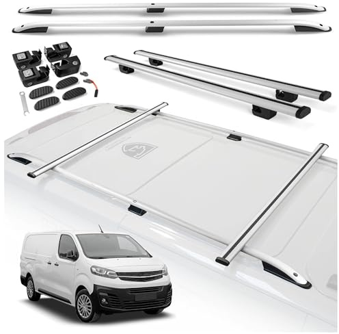 CHROMEMASTER | Barre Longitudinali Tetto e Barre Portatutto Compatibili con Opel Vivaro L1 | S CORTO 2019-2022 | Kit Dedicato per il Trasporto di Carico, Attrezzature, Box e Piattaforma da Tetto