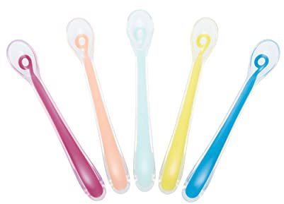 Babymoov Silicone Baby Feeding Spoons, First Stage Weaning, Multi-Colour, Set of 5