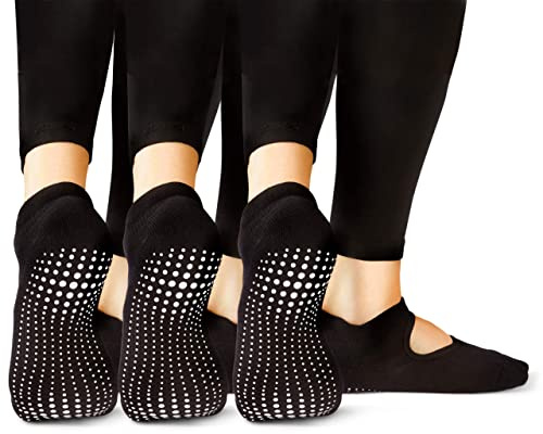 LA Active Non-Slip Grip Socks for Yoga Pilates Bar Women Men Ballet