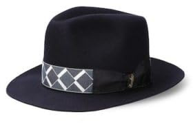 Borsalino Bogart Limited Edition Fur Felt Fedora w/Custom Bogart Hat Box (57) Navy