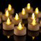 BENEVE - Juego de 24 velas LED sin llama, realistas y brillantes, funciona con pilas, vela de té de larga duración para bodas, vacaciones, fiestas, decoración del hogar