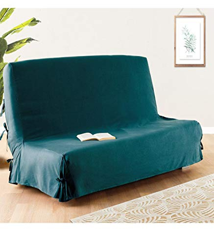 Housse de clic clac Bleu Canard 140 x 200 cm - Atmosphera