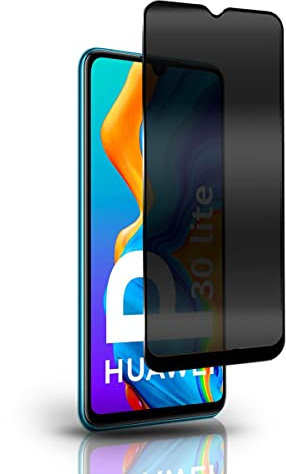 Yiunssy Sichtschutz Panzer Schutz glas Schutzfolie für Huawei P30 Lite, Anti-Spähen, Privatsphäre Schutz,3D-Vollabdeckung/Case Friendly, Anti-Spy Privacy Displayschutzfolie für Huawei P30 Lite