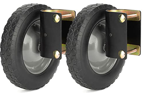 HILLMASTER 8 Inch Gate Wheel Gate Caster Kit with 1-5/8 Thru 2 Gate Frames, Heavy Duty Gate Helper Wheel Gate Support Wheel for Chain Link Fence Swing Gate, Gemstone Black, 2 Pack