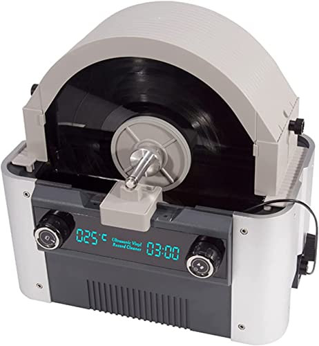 BLOSSS Ultrasonic Vinyl Record Cleaner, 6L High Frequency Auto Spin Drying Ultrasonic Record Cleaning Machine with 6 Segment Timing And Water Temperature Warning Wash 10sheets