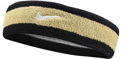 Nike Swoosh Headbands Stirnbänder Running Fitness Training Sport Haarband Set, Black/Team Gold/White, One Size