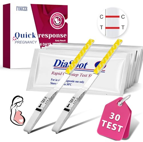 30 Pezzi Test di Gravidanza Precoce Rilevamento Rapido,Affidabile per il rilevamento della gravidanza per il Rilevamento Precoce della Gravidanza,Test Gravidanza 10mIU/ml