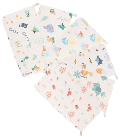 ORFOFE 6 piezas Toallas Absorbentes para Bebés Paño de Algodón Suave para Baberos y Saliva Diseño Infantil para Niñas Lavable y Resistente