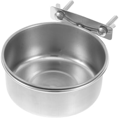 Mobestech Mangeoire Acier Inoxydable pour Perroquets et Petits Oiseaux Bol Nourriture et Eau Moyen Format Récipient Polyvalent pour Cage Accessoire Pratique pour Perruches Calopsittes et