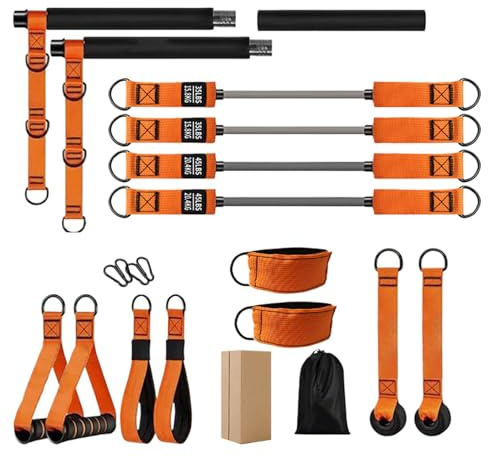 doyandader Kit de barre de pilates portable, équipement d'entraînement musculaire | Équipement de pilates portable pour épaules, taille, jambes, habitants d'appartement, professionnels, chercheurs