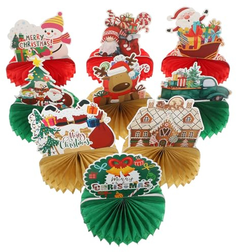 Fixoshee 9 DecoracióN Centro De Mesa Navideña Bolas Panal De Papel Ligera Y FáCil De Colocar Para Fiestas Navidad Y añO Nuevo