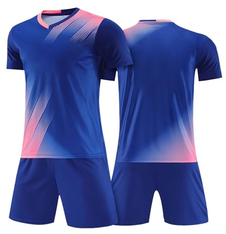 Kit da calcio personalizzato per bambini e adulti, maglietta da calcio personalizzata con numero di squadra, per ragazzi, ragazze, uomini e donne, 1-5, S