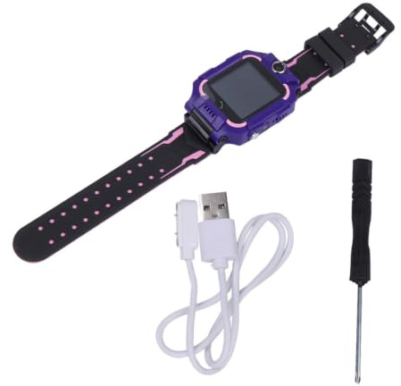 DECHOUS Smart Watch Purple 1.44 Inch Ipx7 Silicone Watch with Camera | 400mah Battery, 128x128 Display, Electric Fence, School and Outdoor Use