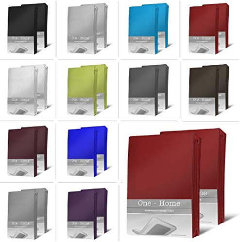 one-home 2er Pack Microfaser Spannbettlaken Spannbetttuch Betttuch mit Rundumgummi Set, Farbe:Rot, Maße:90x200 cm - 100x200 cm