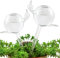 KiKiHeim Globos de riego automático para plantas, esferas de vidrio soplado transparente para riego interior y exterior, 2 caracoles
