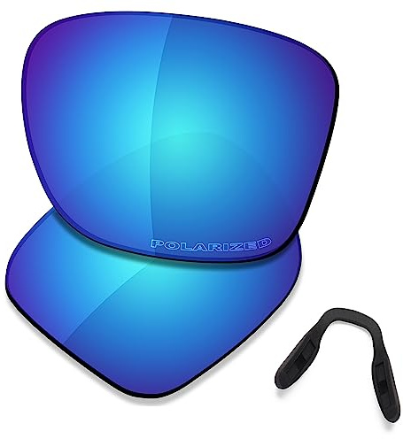 SAUCER Lentes de repuesto prémium para Oakley Crossrange OO9361 | Crossrange Low Bridge Fit OO9371 Gafas de sol de alta defensa, color azul glaciar polarizadas