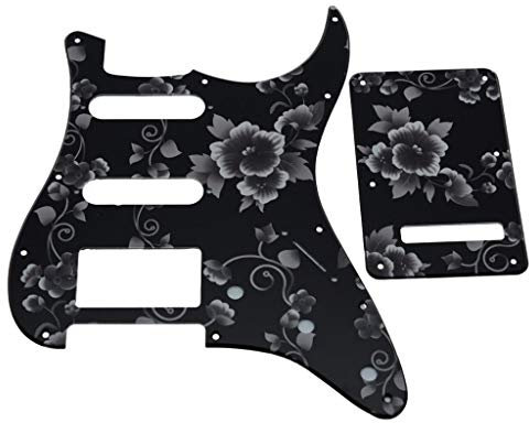 Dopro Strat HSS Gitarre 3D gedruckt Kunststoff Schlagbrett ST Rückplatte Tremolo Abdeckung für USA/Mexican Fender Strat Flower Pattern