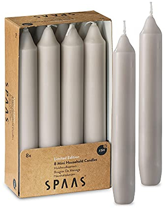 Straight Beige Candlesticks - Pack of 8 6 Beige Candles - 5 Hour Long Burning Candles for Emergency, Chime, Wedding, and Home Decoration