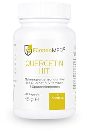 FürstenMED® Quercetin HIT Kapseln Hochdosiert - 500mg Quercetin (Japanischer Schnurbaum Extrakt) + Vitamin C, Zink, Kupfer und B6-60 Kapseln, Vegan & Ohne unerwünschte Zusatzstoffe
