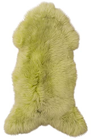 Tannery Sheepskin Grüner Apfel Gefärbtes Echtes Schafsfell Lammfell Schafsfell Decke Pelz Weiche Wolle Decke, schaffell Hygge (ca. 110/60cm)