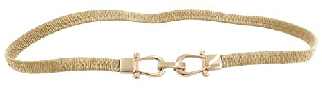 Damen Stoff Gürtel mit Schnalle Damen-Gürtel, Damen-Einsatz, Dekoration, Goldhaken und Rock, schmale Taille, kleine elastische Taillenkette Schal Unisex Stoffgürtel Stretchgürtel Dehnbarer Gürtel