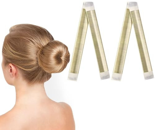 URAQT Chignon Magique, 2 Pièces Chignon Bun Maker Set, Accessoires de Coiffure, French Twist Bun Maker pour Filles Femmes(Jaune Crème)