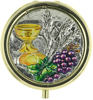 Custode Dorée Décorée d'un Calice 4,5 cm - Custode - Culte Chrétien en Métal doré