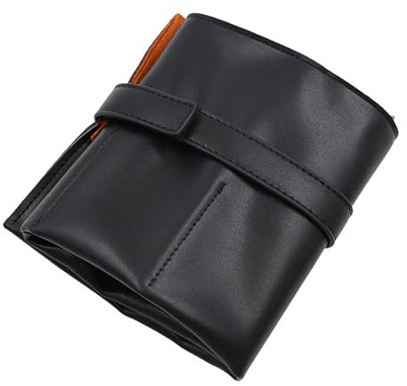 F Fityle Rotolo porta orologi in pelle PU, custodia da viaggio per orologi, facile da trasportare per uomini e donne, rotolo porta orologi, 6 slot, nero