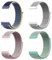 JSTHHTT 4 Pièces Nylon Réglable Bracelet à Libération Rapide pour Femme et Homme (20mm Bleu Glacier, Sable Rose, Cyan, Couleur Coquillage)