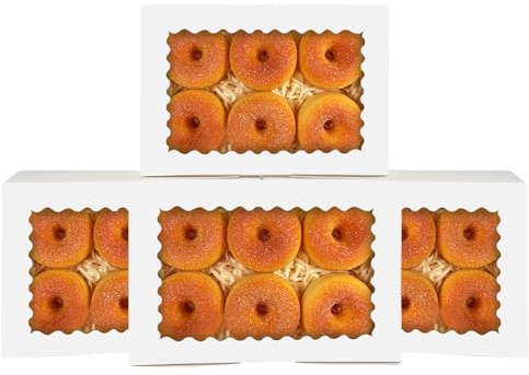 Gcardist 15 Stück Weiß Keksdose mit Fenster 22.86x15.24x6.35cm Gebäck Macaron Bäckerei Box für Verpackung(9x6x2.5 inch)