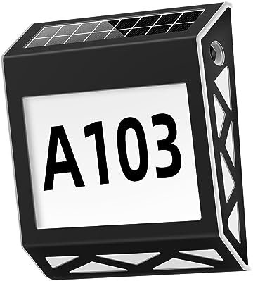 Holibanna Solar Türschildleuchte Mit Hausnummer Solar Wandleuchte Für Adresse Nummernschildleuchte Energiesparend Für Außenbereich